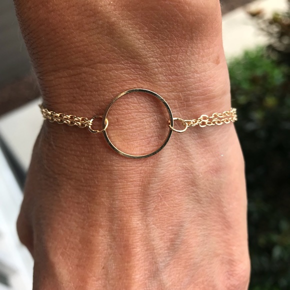 GB12 | Classy Ring Double Gold Toned Bracelet - Picture 3 of 5